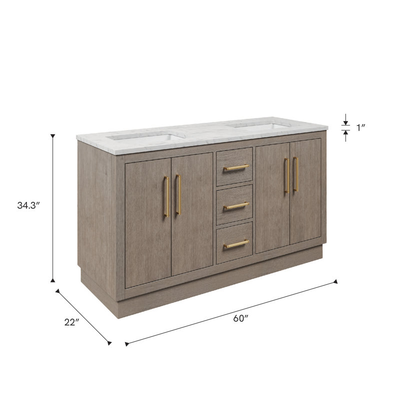 Hugo 60'' W Vanity, Satin Gold