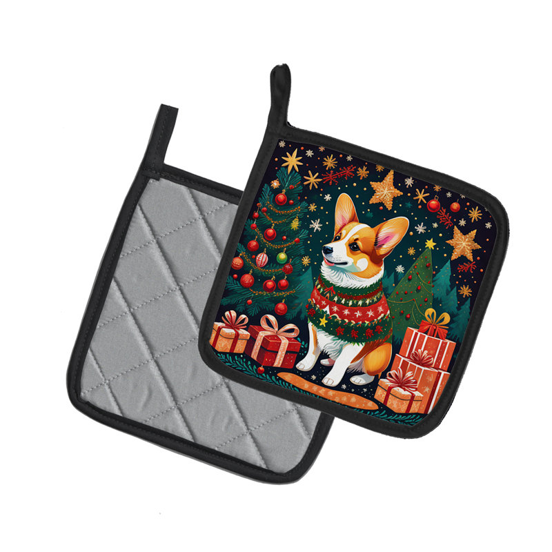 Paire de poignées Corgi Christmas