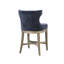Swivel Counter Chair - Navy Upholstery, Solid Wood Legs, 300 Lbs Capacity, Classic Fascination Stool With Rotating Seat Elegant Outlook