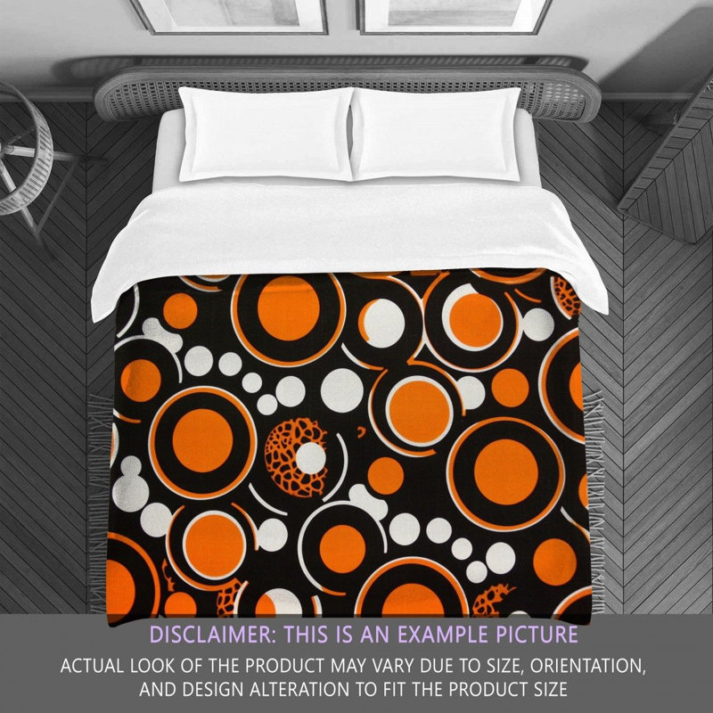 Funky Bedding, Black/Orange Abstract, Queen Comforter