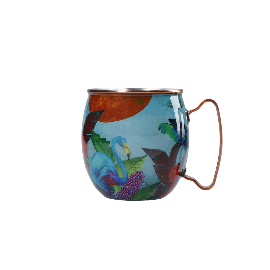 Mikasa Unisex Blue Sarah Arnett Stainless Steel Moscow Mule Mug, 450Ml, Flamingo In - Image 3