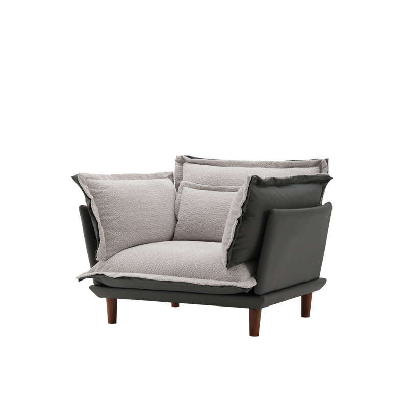 Fauteuil d'appoint Chenille, Bleu/Gris