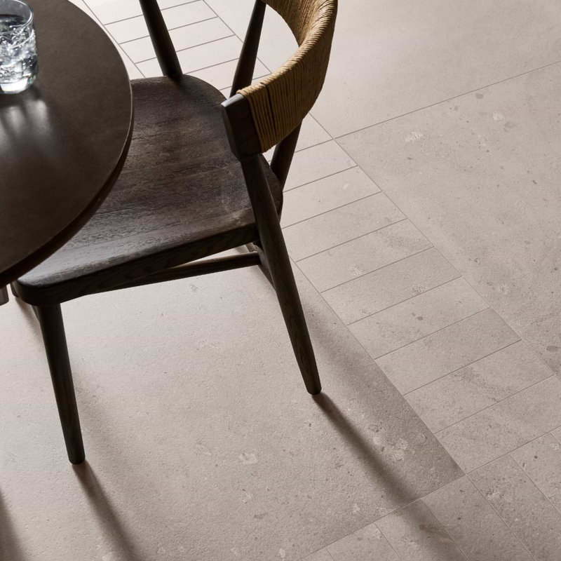 Piccoli Petite 36x36 Matte Terrazzo Look Porcelain Tile, Warm Gray