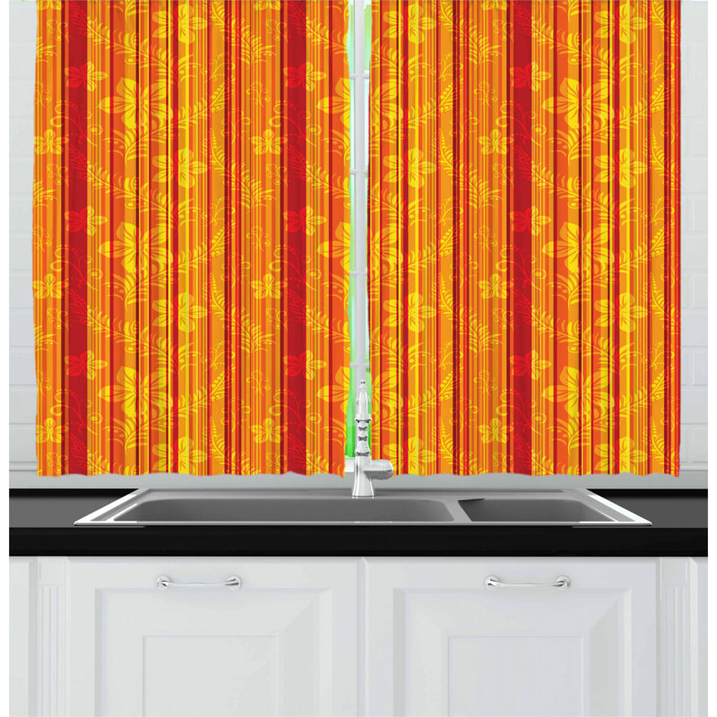 Striped Pointed Kitchen Curtain