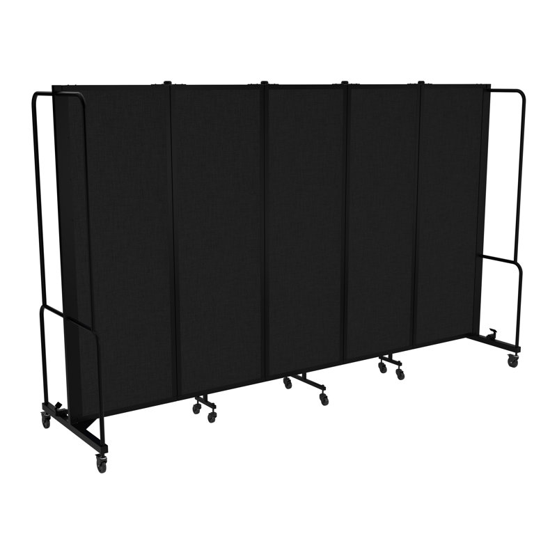 Paravent mobile de qualité supérieure Otis Sound Dampening, structure noire, Noir, 5