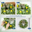 Couronne de citron de 20 pouces pour la porte d'entrée, couronne de printemps été avec citron artificiel jaune, feuilles d'oreille en agneau et nœud pour le porche de la maison de campagne décoration murale