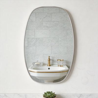 24X36 In Metal Framed Oval Vanity Bathrrom Mirror For Wall