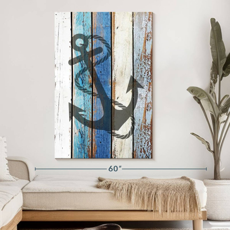 Wooden Nautical Canvas Print, 51" H x 34" W x 1.25" D