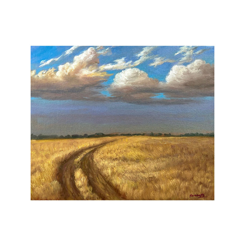 Prairie - paysage | Huile sur toile | Par Somnath Harne