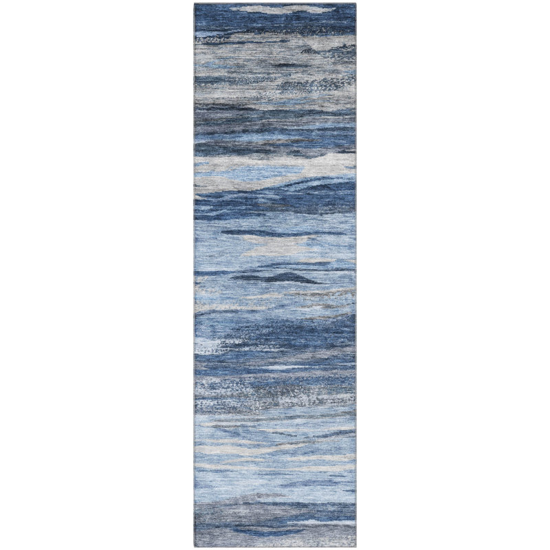 Premium Machine Washable Alaina AMF1933 Waves Rug, Runner 2'3" x 7'6"
