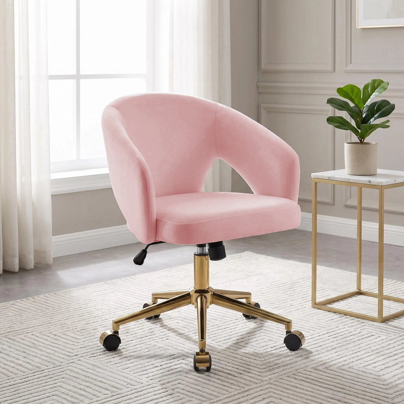 Chaise de bureau pivotante à 360 °, Rose, Rose