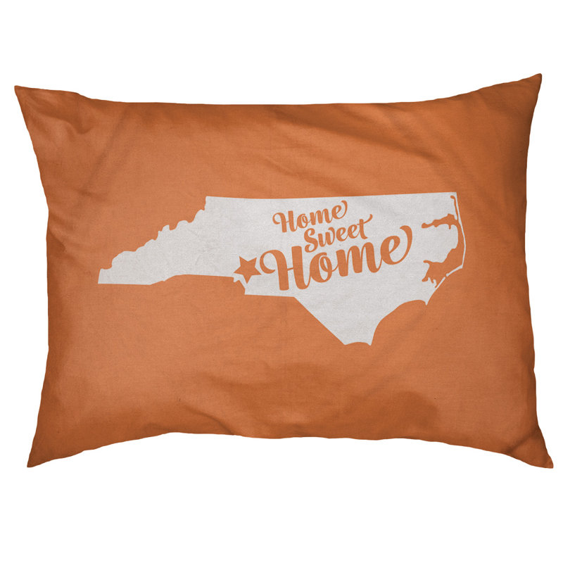 Coussin d'extérieur pour chien Home Sweet, Petit (l 28 po x P 18 po x H 6 po), Orange, Charlotte