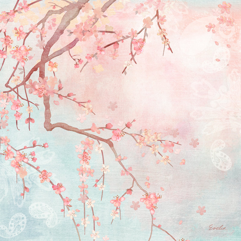 «Sweet Cherry Blossoms IV», impression sur toile, H 20 po x l 20 po, Toile tendue