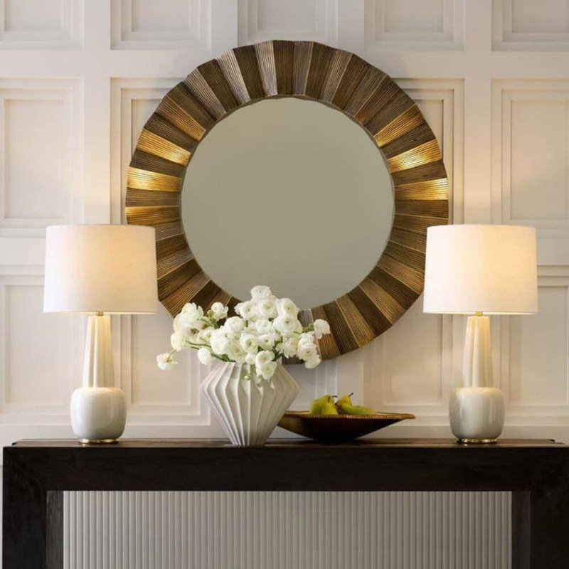 Kelby Round Brass Mirror