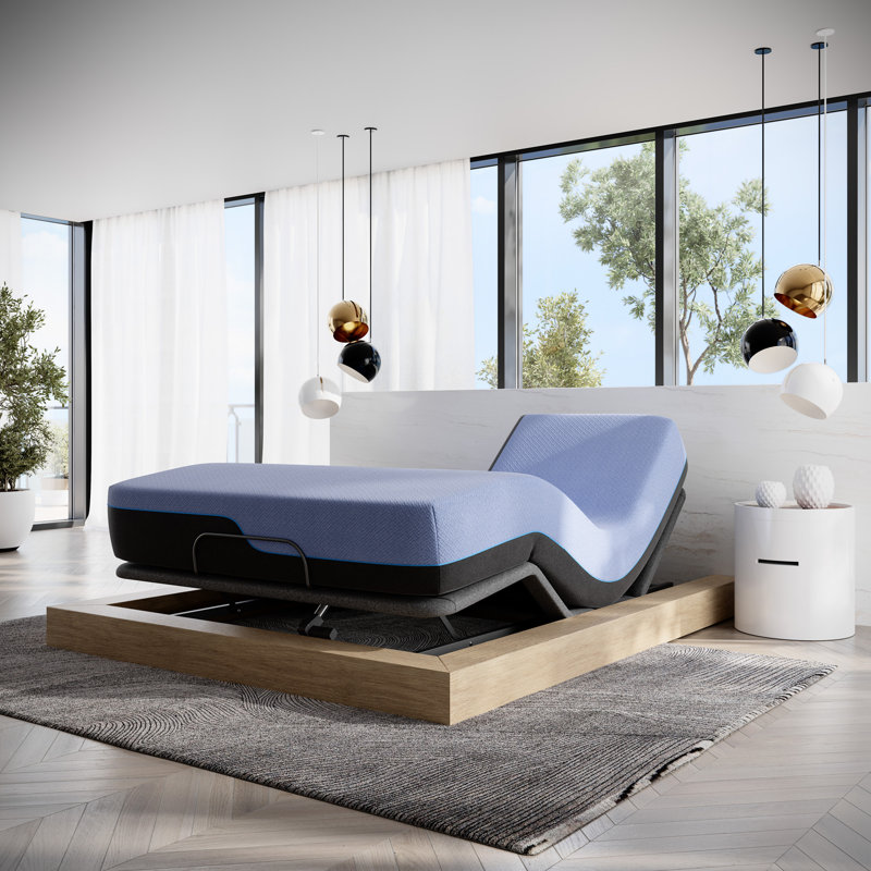 Refresh 12 inch Flex Top Memory Foam Hybrid Mattress and Adjustable Base Bundle, Queen Size, King