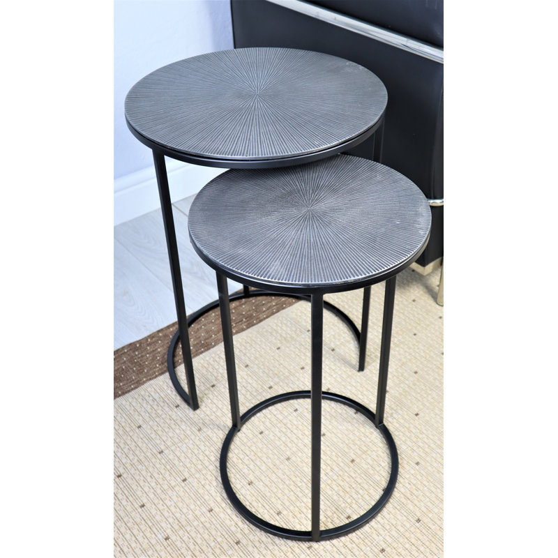 Holsinger Frame Nesting Tables, Antique Silver