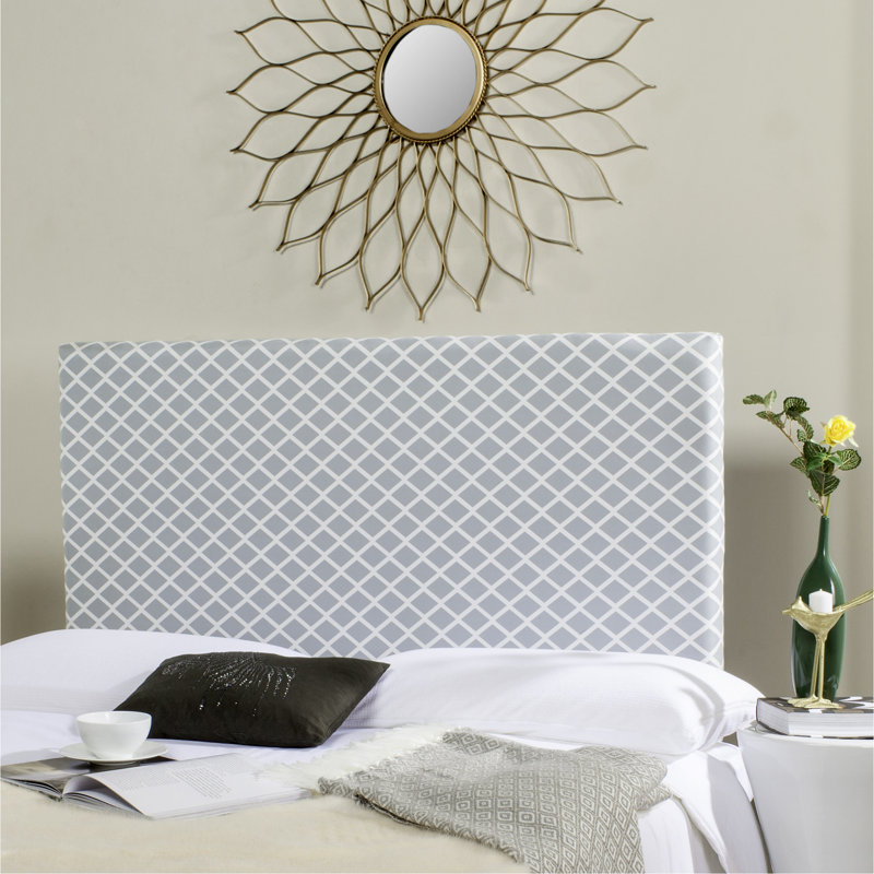 Upholstered Headboard, Full, Gray, Velvet