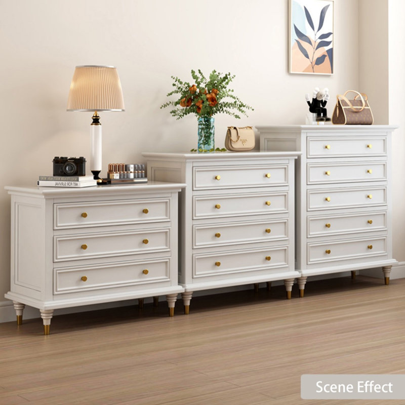 Armoire d'appoint en bois manufacturé blanc massif, H 27,95 po x L 33,46 po x l 17,32 po