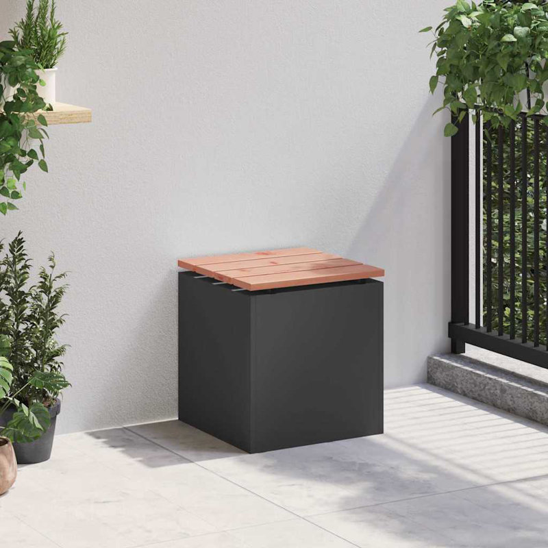 Outdoor Bench, 43cm H x 40cm W x 40cm D, Black
