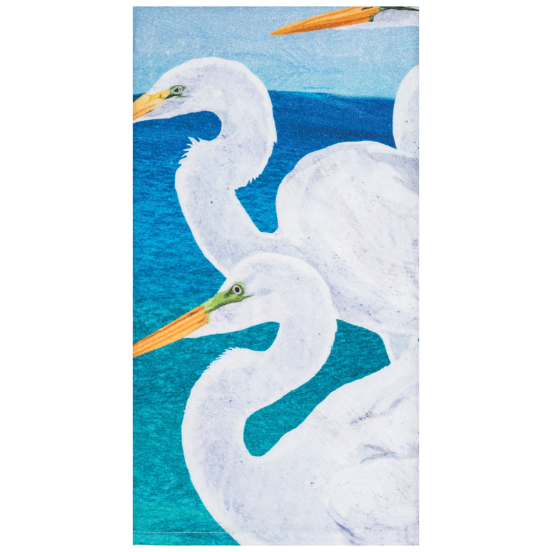 Egret Trio Dishtowel
