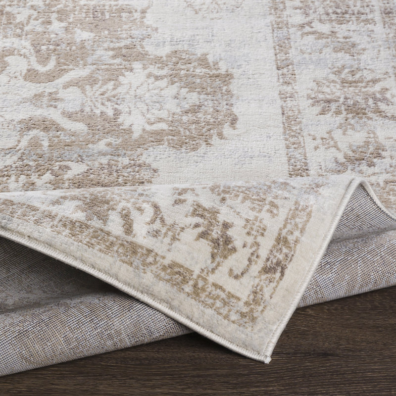 Tapis oriental brun clair / ivoire / gris Emmert, Rectangle 9 pi x 12 pi 3 po