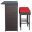 Ensemble de 3 tables de bar en rotin avec 2 tabourets coussinés turquoise-59049362-111465957