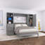 Grand lit escamotable mural gris avec placard-882407394