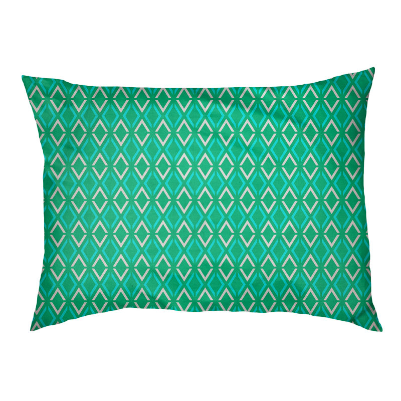 Coussin Byrge, Moyen (L 29,5 po x P19,5 po x H 9,5 po), Vert / sarcelle / noir