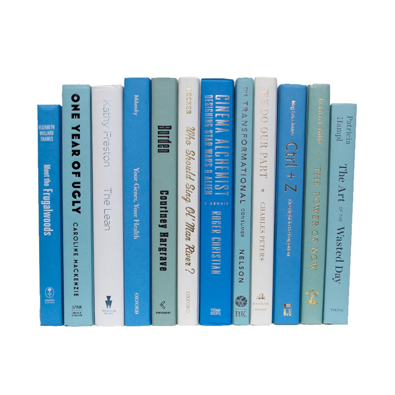 Livres décoratifs - Ensemble de livres sur l'océan - 1 pied de livres bleus