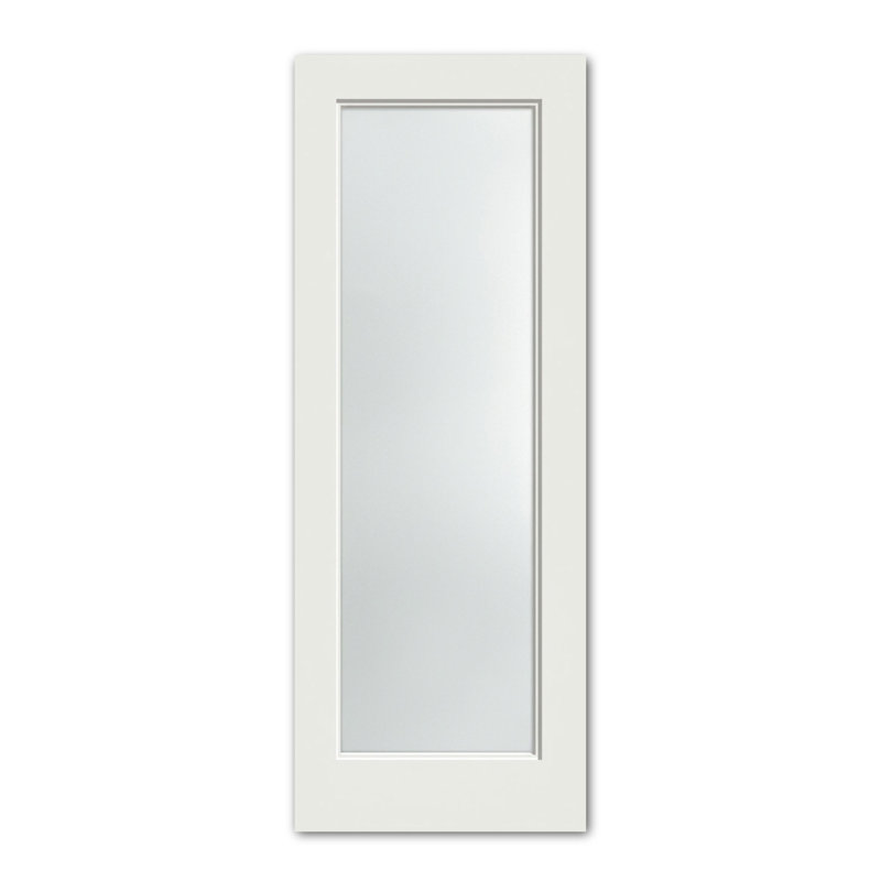 Portes Milette - Porte Cadre avec Apprêt | 1 verre Blanc Satiné | Porte intérieure |  Fait au Canada, 24 po x 80 po
