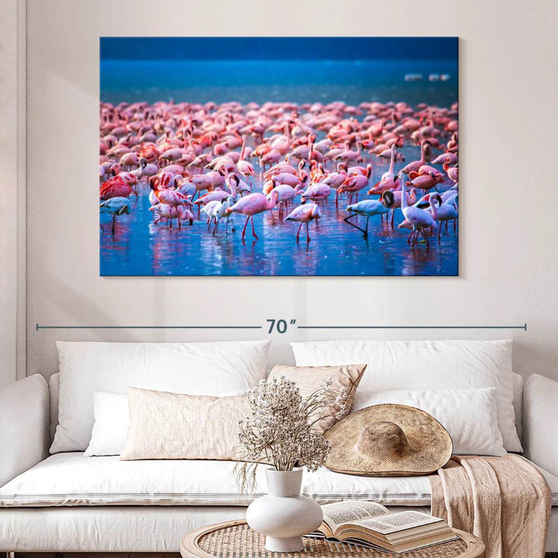 Crowle Flamingos In Water, 34" H x 51" W