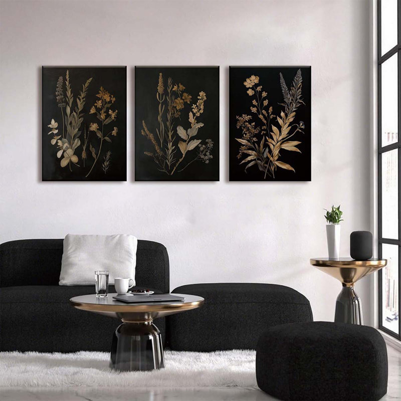 3 Piece Wrapped Canvas Print, 40 cm H x 60 cm W