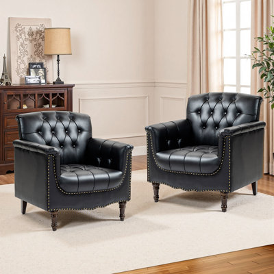 Enoks Tufted Leather Armchair