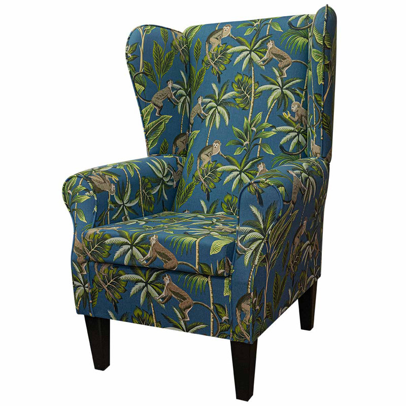 79Cm Wide Cotton Wingback Chair