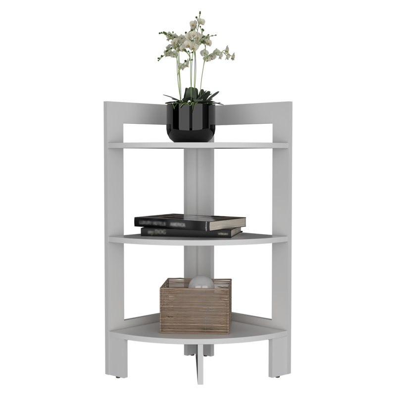 Schambach Corner Side Table, White
