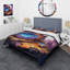 Ensemble de housse de couette Gold and Blue Crystal Stone Core I - Stone Geode-101241706