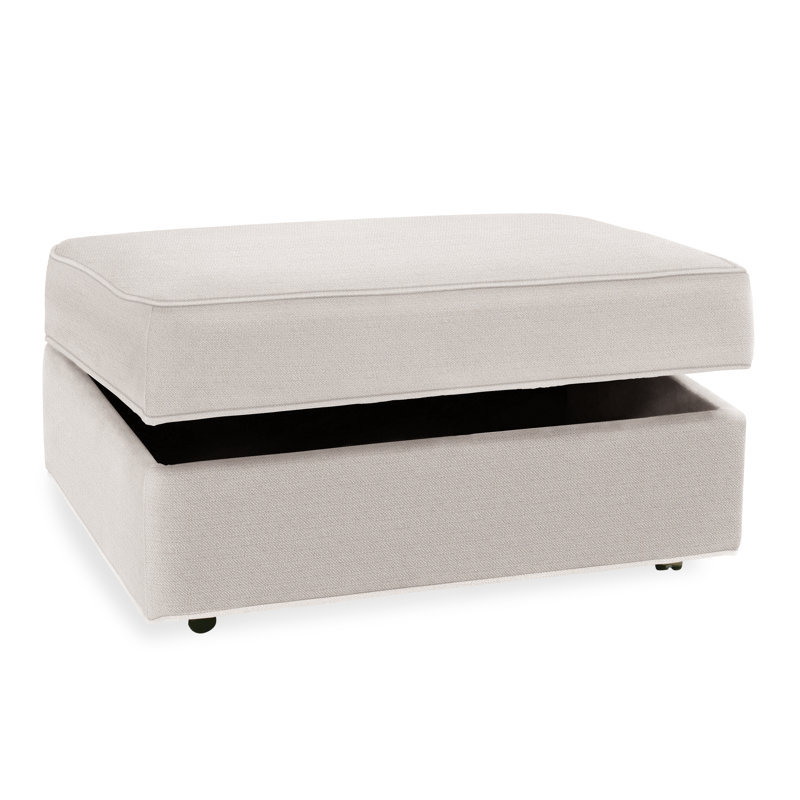Ottoman, White Textured Performance; 0865-91