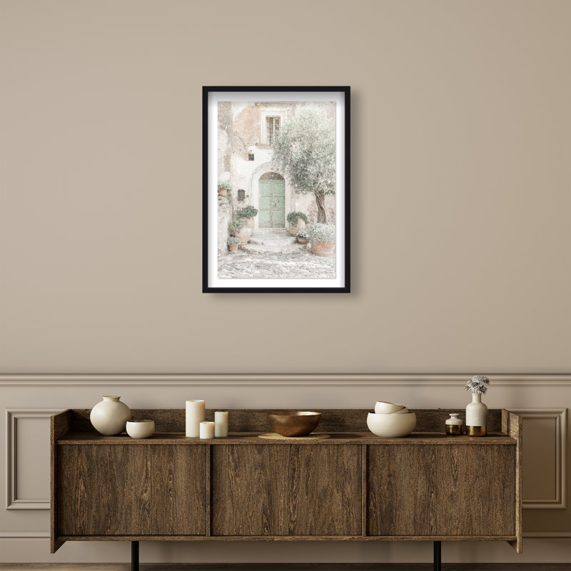 Mint Door I Shadowbox Architecture Print by Oliver Gal, Black Frame, 10 x 15, Natural Oak Shadowbox, 11.5"H x 16.5"W
