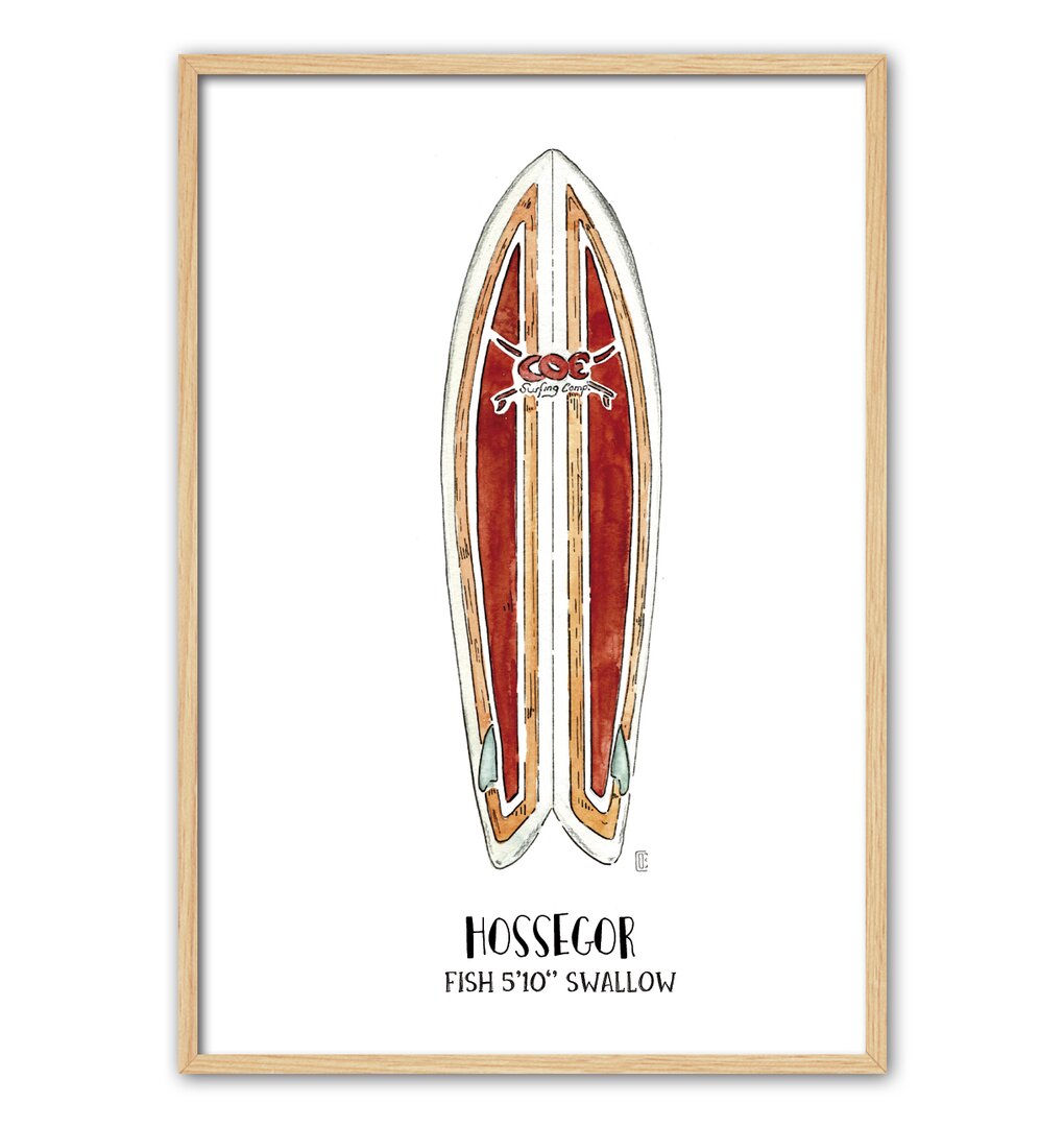 Gerahmtes Poster Hossegor Surf von César Ortiz Echagüe