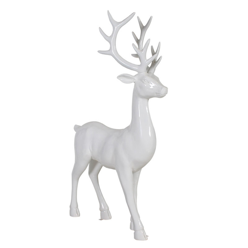 Deer Standing Statues [White]