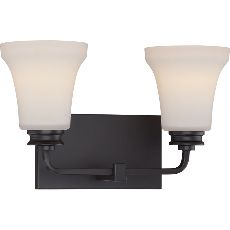 Éclairage pour meuble-lavabo 2 lumières Crainville, Bronze acajou