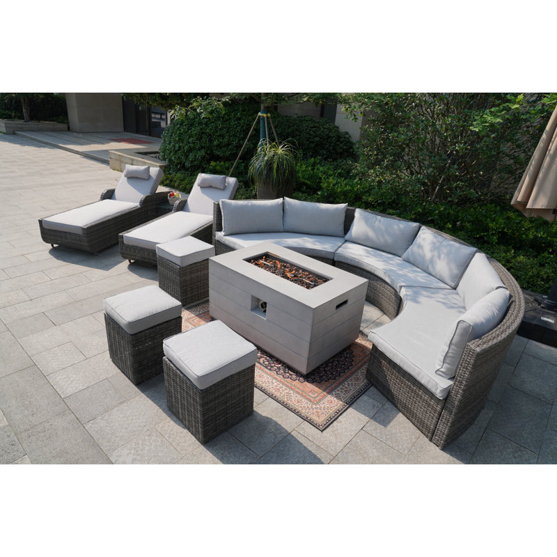 11 - Person Patio Conversation Set with Cushions
