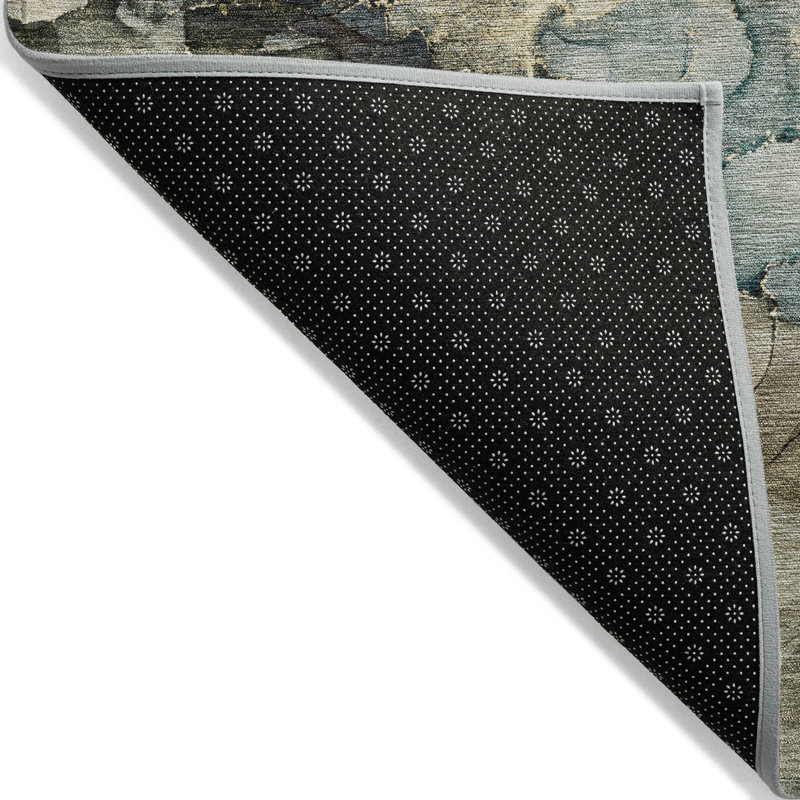 Tapis intérieur / extérieur brun lavable à la machine Xhevrie, Rectangle 10' x 14'