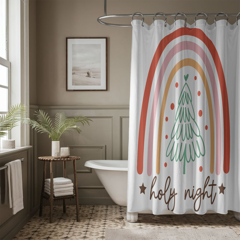 Rideau de douche 1 pièce Festive Glow, H 74 po x l 71 po