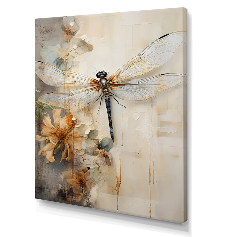 «Dragonfly Delight II», reproduction sur toile, H 44 po x l 34 po, Toile tendue, Sans cadre
