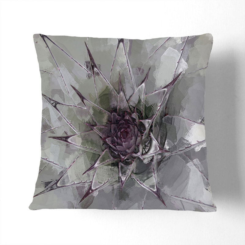 Succulent Cushion with Filling, 40cm H x 40cm W x 15cm D, Stone