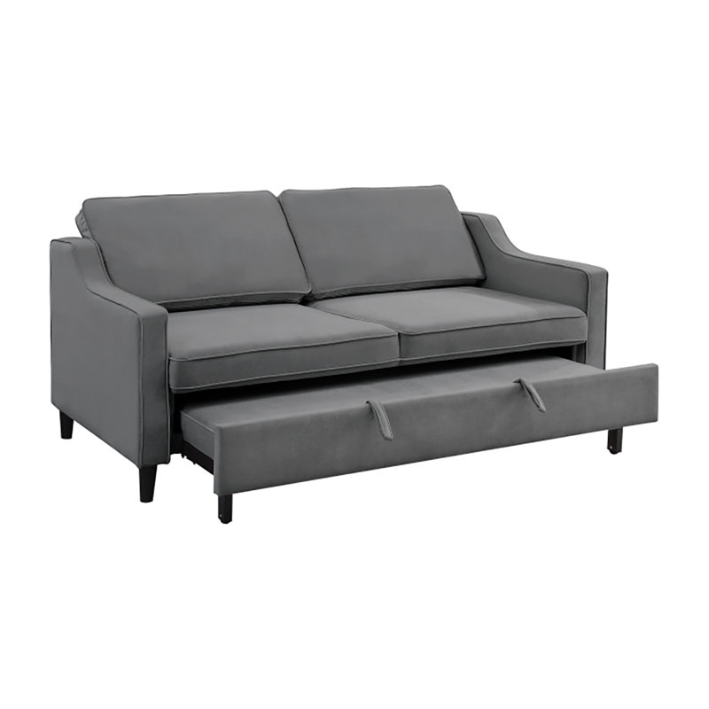 Canapé convertible moderne et contemporain Kehls, Velours gris foncé