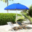 40+ parasol de plage protégé avec inclinaison et hauteur réglable, 2 porte-gobelets et crochets, auvent ventilé bleu pour la fonction de hauteur extérieure, protection, fentes ventilées
