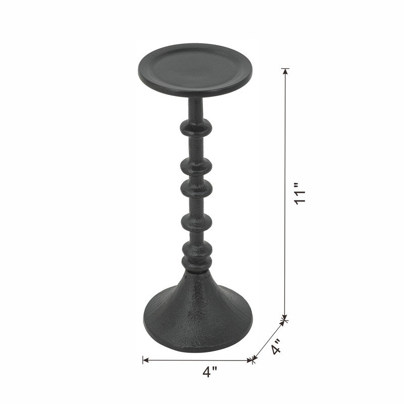 Porte-bougie en fer noir Spindle Design