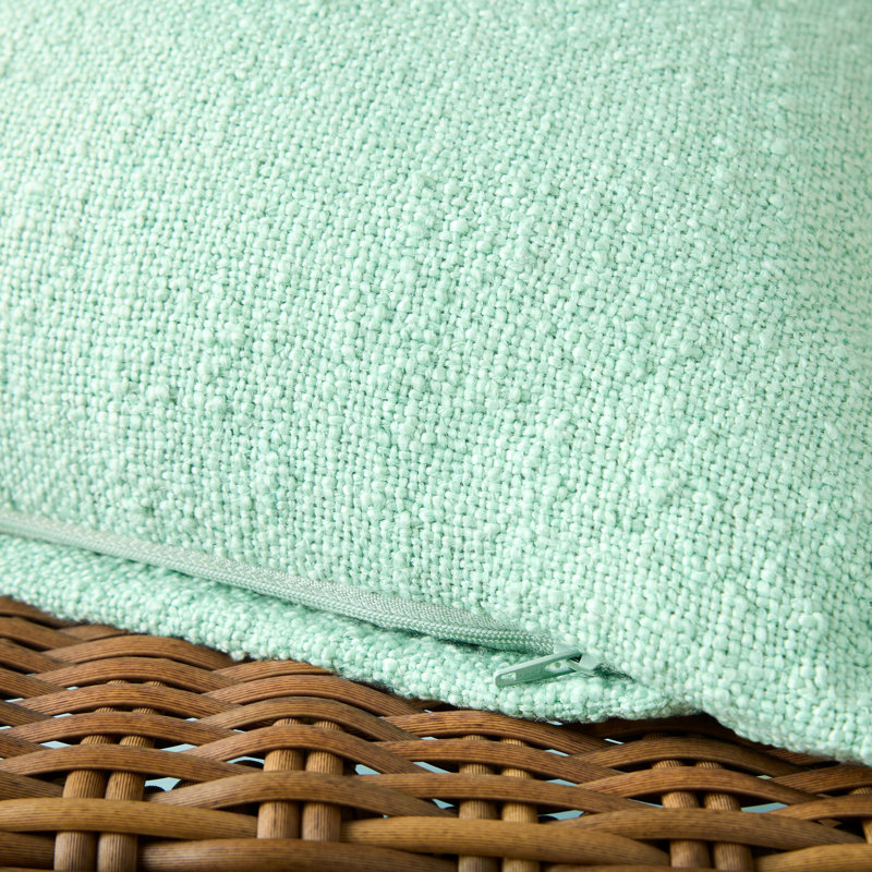 TOWN & COUNTRY EVERDAY Rio Solid Fringe Indoor/Outdoor Decorative Pillow 20"X20" , Sage Green